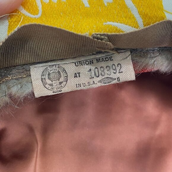Vintage Brown Fur Pillbox Hat by Mister T Satin Lined Union Made in USA - Picture 6 of 7
